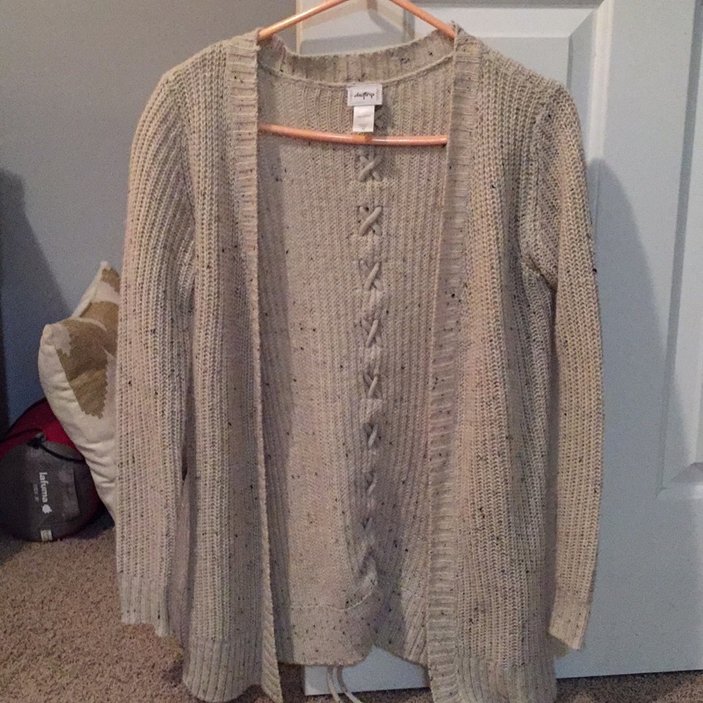 Sweater- detailing on back, tan